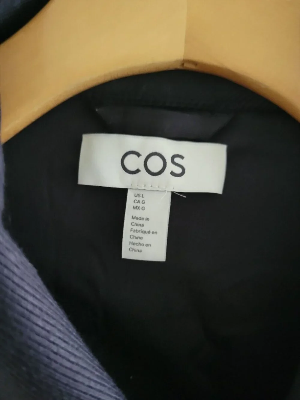 COS Mens Blue Jersey Twill Shirt Jacket size Large Utility Stretch Boxy preppy